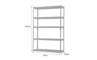 Estante iGPro Metálico 5 Repisas Gris 183x70x45cm Estante iGPro Metálico 5 Repisas Gris 183x70x45cm