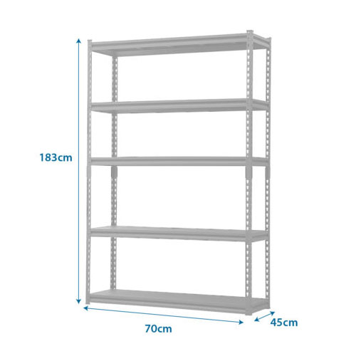 Estante iGPro Metálico 5 Repisas Gris 183x70x45cm