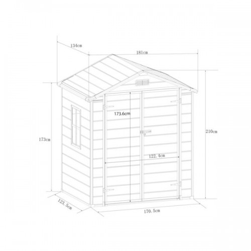 Depósito de Jardín iGPro IGBPP182 PVC 182x134x210cm