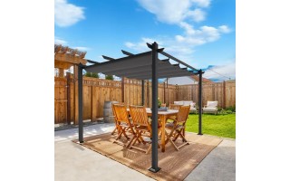 Pérgola iGPro Aluminio 3x3m con Toldo Corredizo Pérgola iGPro Aluminio 3x3m con Toldo Corredizo