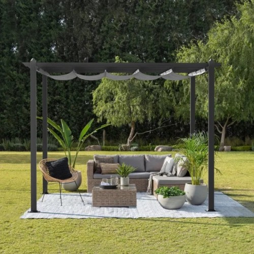 Pérgola iGPro Aluminio 4x3m con Toldo Corredizo