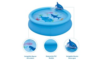 Piscina Infantil iGPro IGPI17822 Inflable 770L Tiburón Piscina Infantil iGPro IGPI17822 Inflable 770L Tiburón