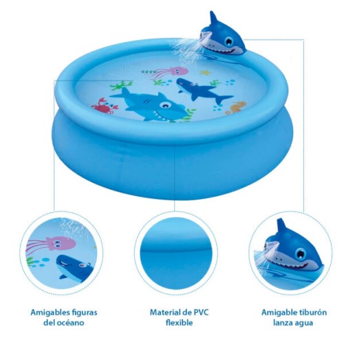 Piscina Infantil iGPro IGPI17822 Inflable 770L Tiburón