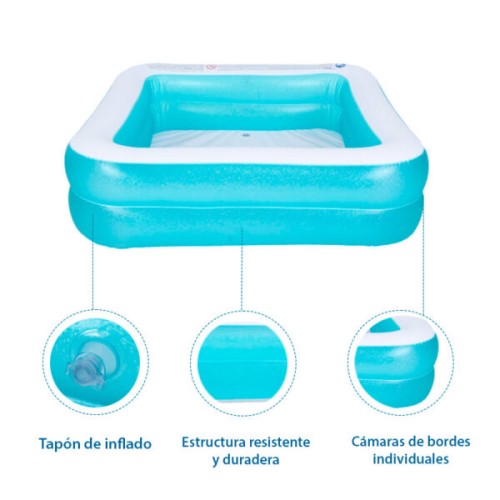 Piscina Infantil iGPro IGPI51005 Inflable 287L Cuadrada