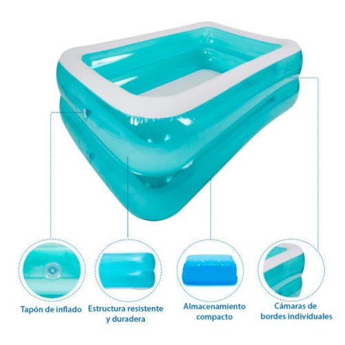 Piscina Infantil iGPro 51228 Inflable 530L Rectangular