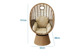 Sillón iGPro IGSC204 Ratán 151x88cm Giratorio Beige Sillón iGPro IGSC204 Ratán 151x88cm Giratorio Beige