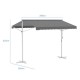 Toldo Parasol iGPro IGTAUT30 Retráctil 3x3m Gris