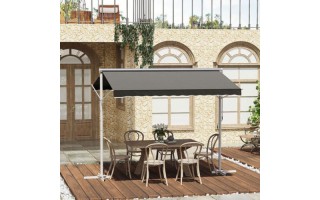 Toldo Parasol iGPro IGTAUT40 Retráctil 4x3m Gris Toldo Parasol iGPro IGTAUT40 Retráctil 4x3m Gris